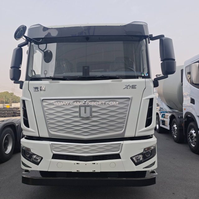Veículo misturador de concreto elétrico ecológico CAMC X7E 8x4 com volante à esquerda