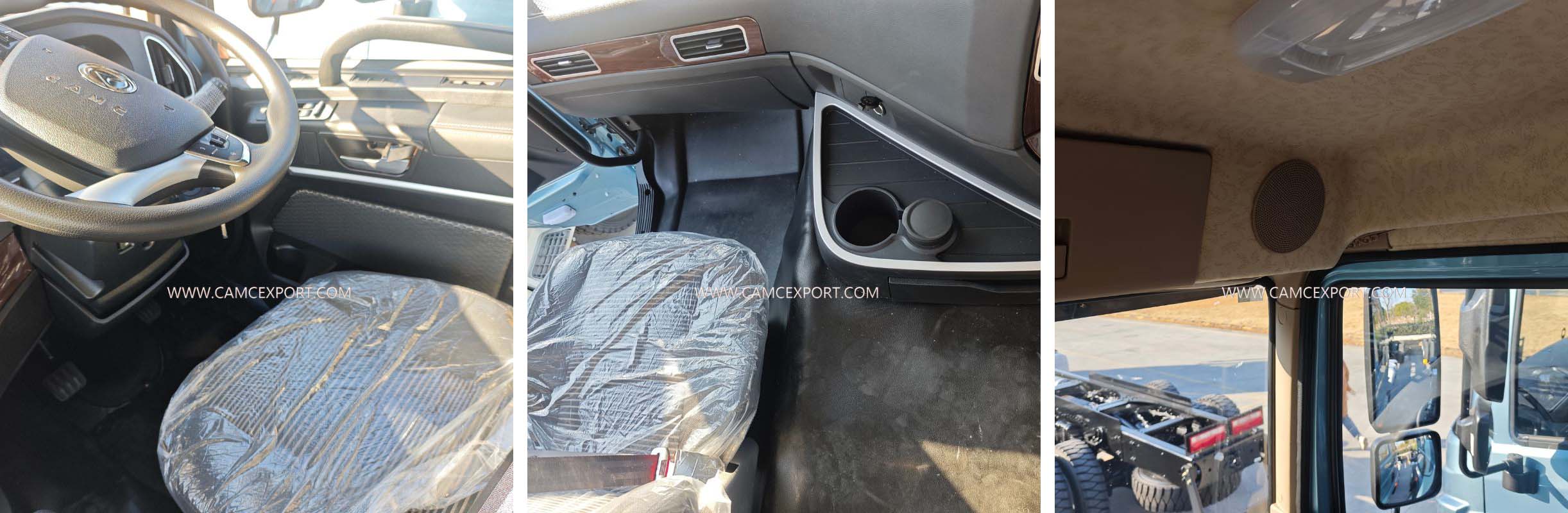 Interior do caminh&atilde;o basculante a diesel CAMC H7 8 &times; 4